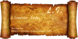 Linster Iván névjegykártya